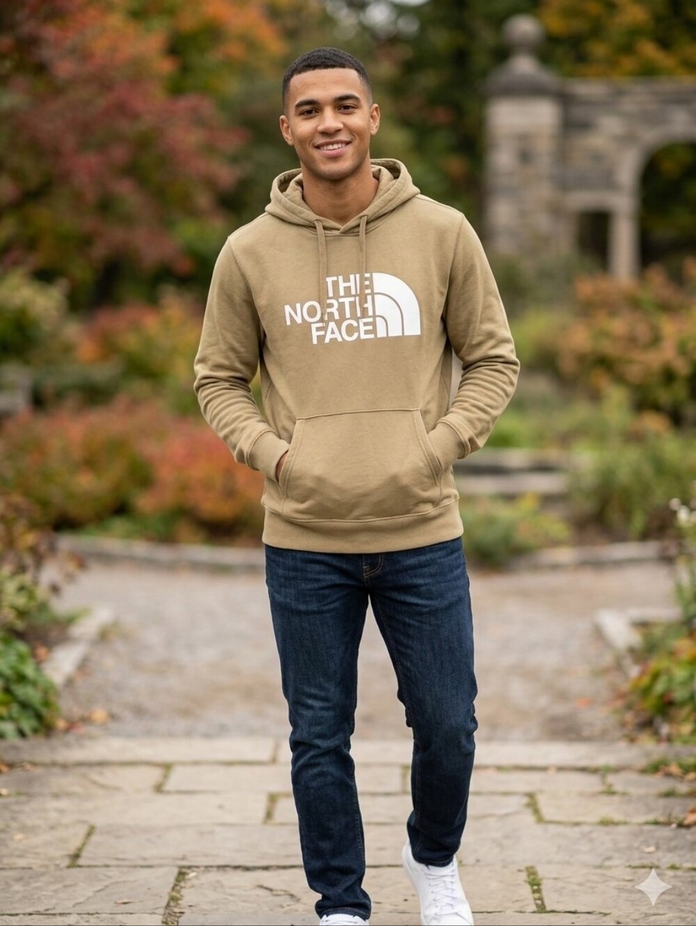 The North Face Men's Olive Green Logo Pullover Hoodie